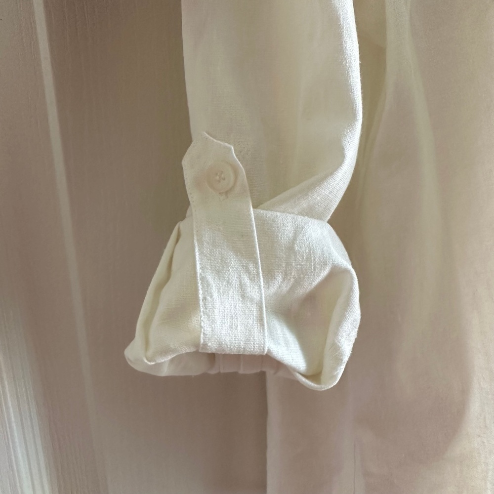 Draper’s & Damon’s Linen Floral Embroidered Top Vintage - Picture 7 of 10